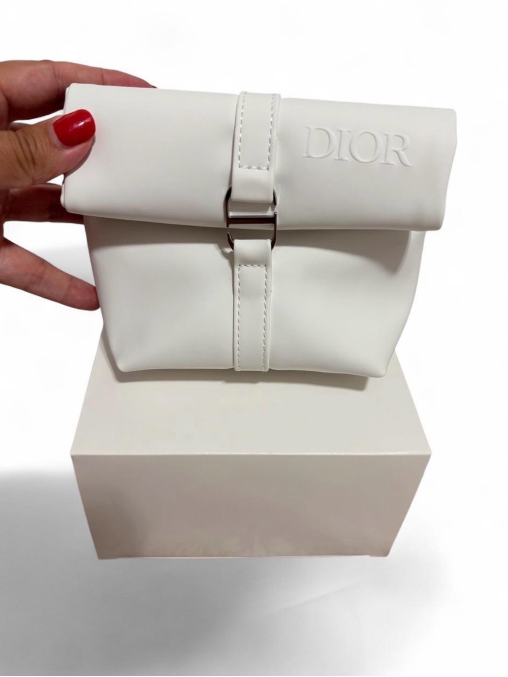 Dior White Makeup Pouch